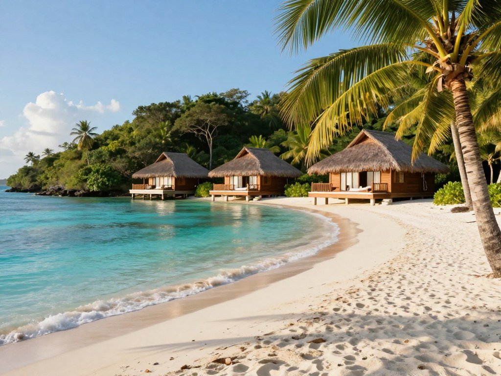 Private island resort surrounded by clear tropical water