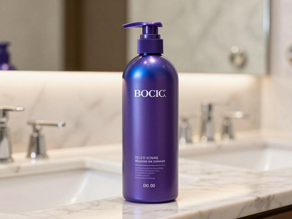 Purple and blue shampoo for yellow and orange tones