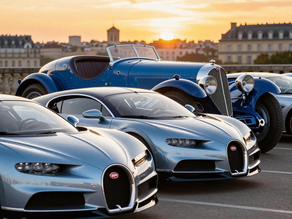 Rare Bugatti editions compared with a historic Atlantic