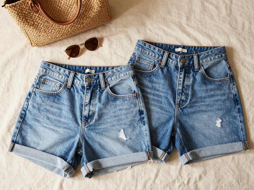 Relaxed denim shorts and vintage-inspired jean shorts Relaxed denim shorts and vintage-inspired jean shorts