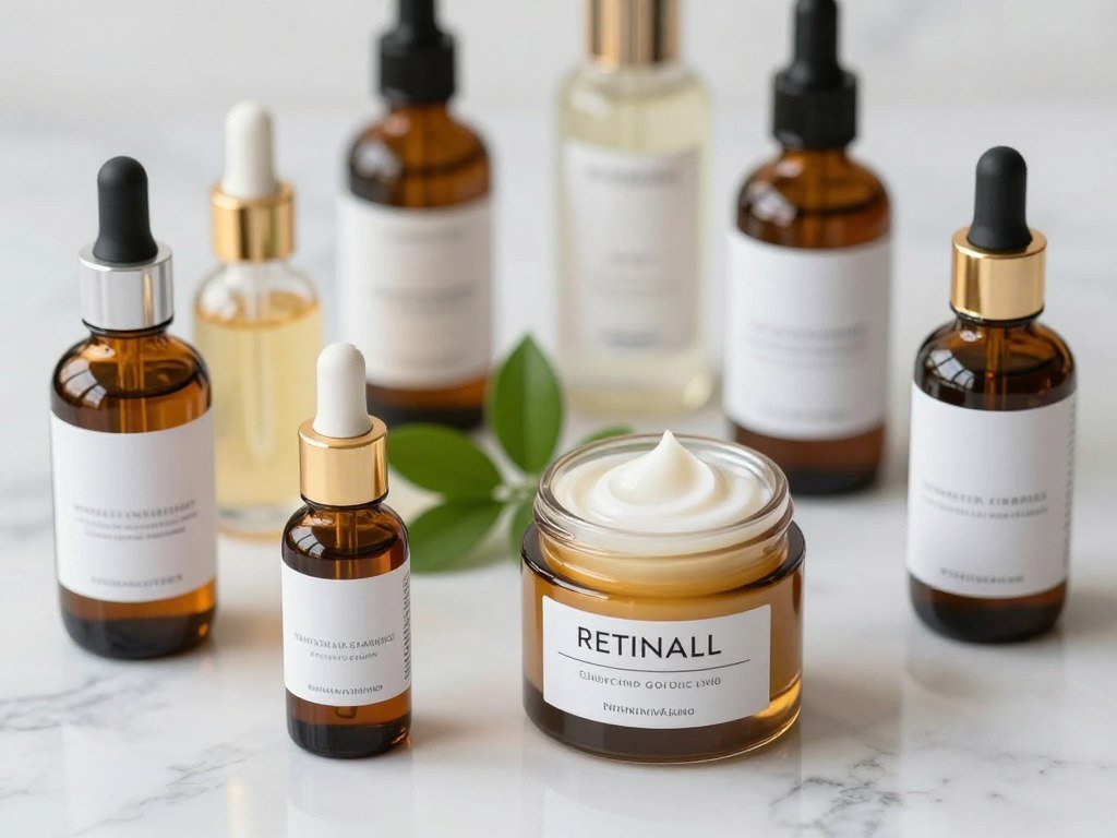 Retinol and glycolic acid products for wrinkles and roughness