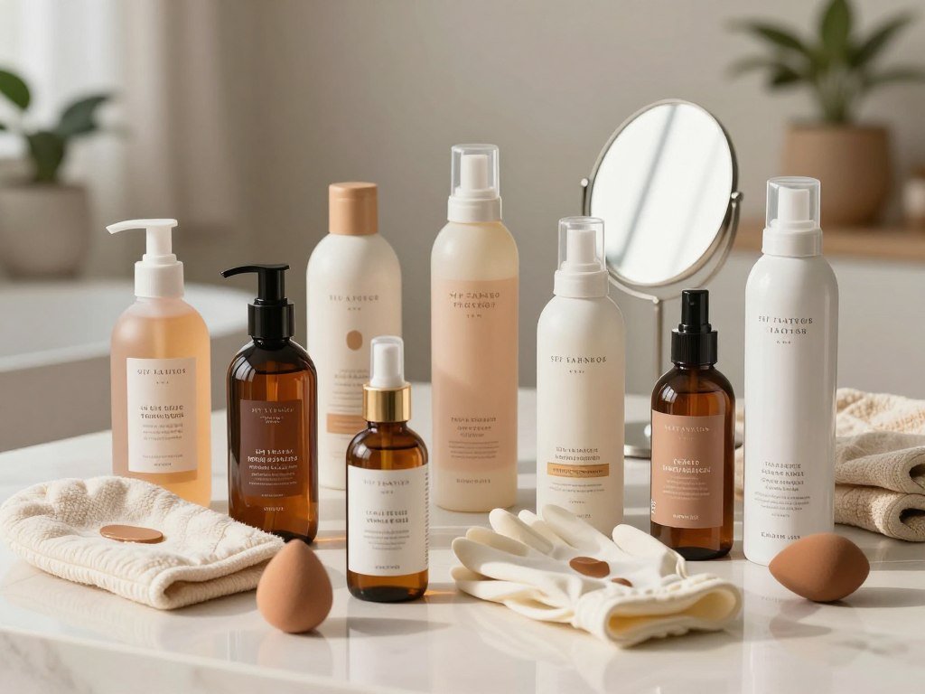 Self tanning lotion and mousse for different application styles