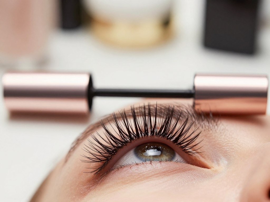 Separated lashes with rich pigment from lengthening mascara