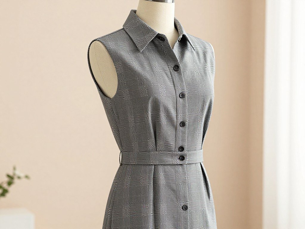 Shirtdress fit checked at the shoulder and waist Shirtdress fit checked at the shoulder and waist