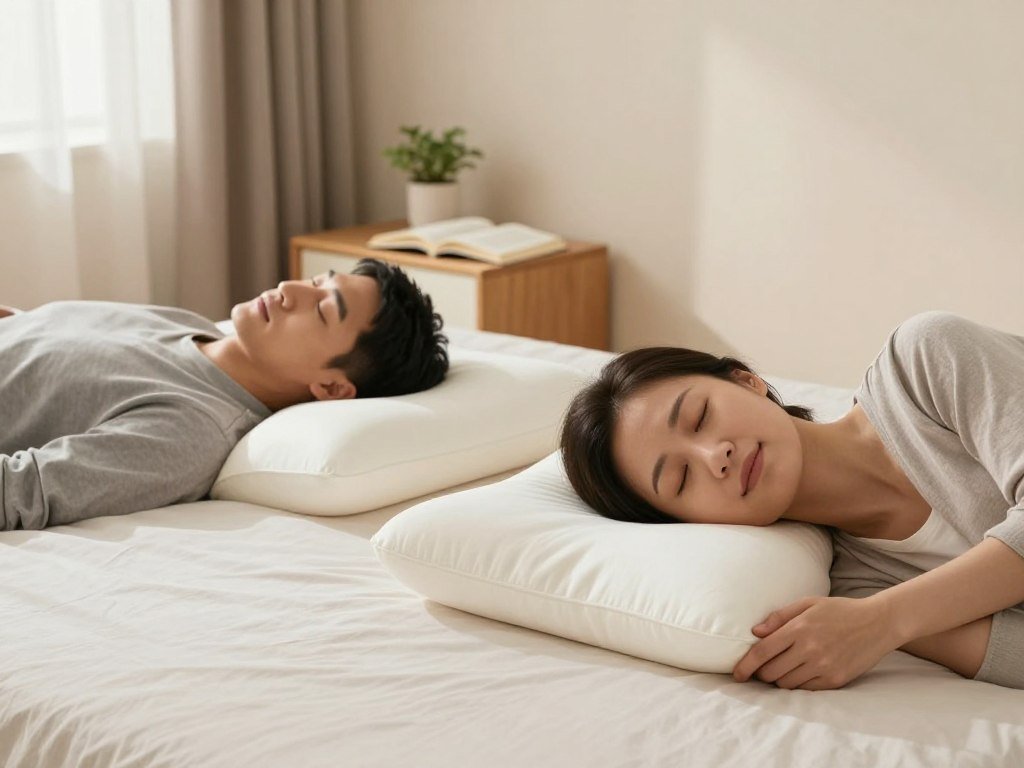 Side and back sleepers checking pillow spinal alignment Side and back sleepers checking pillow spinal alignment