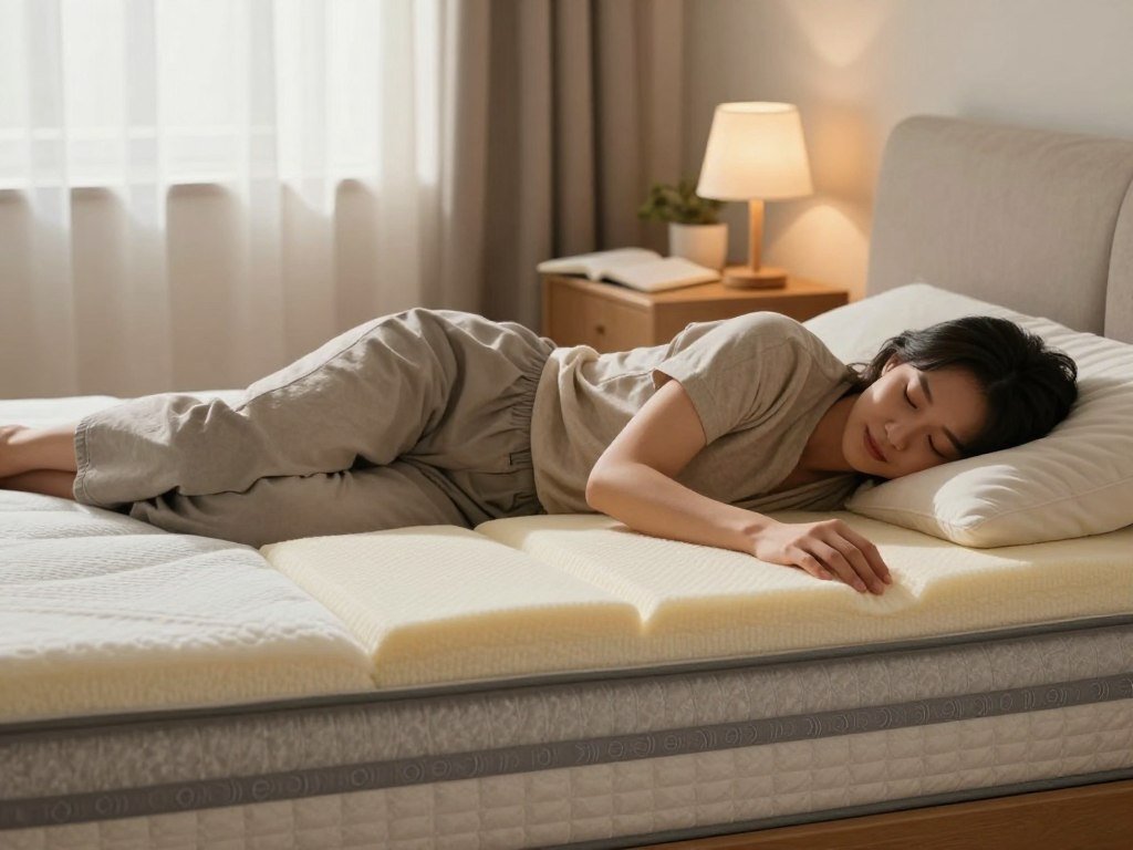 Side sleeper comparing cushioning and support in a hybrid bed