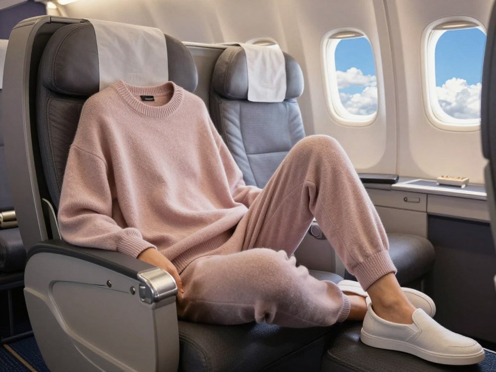 Soft loungewear worn during long travel days and flights