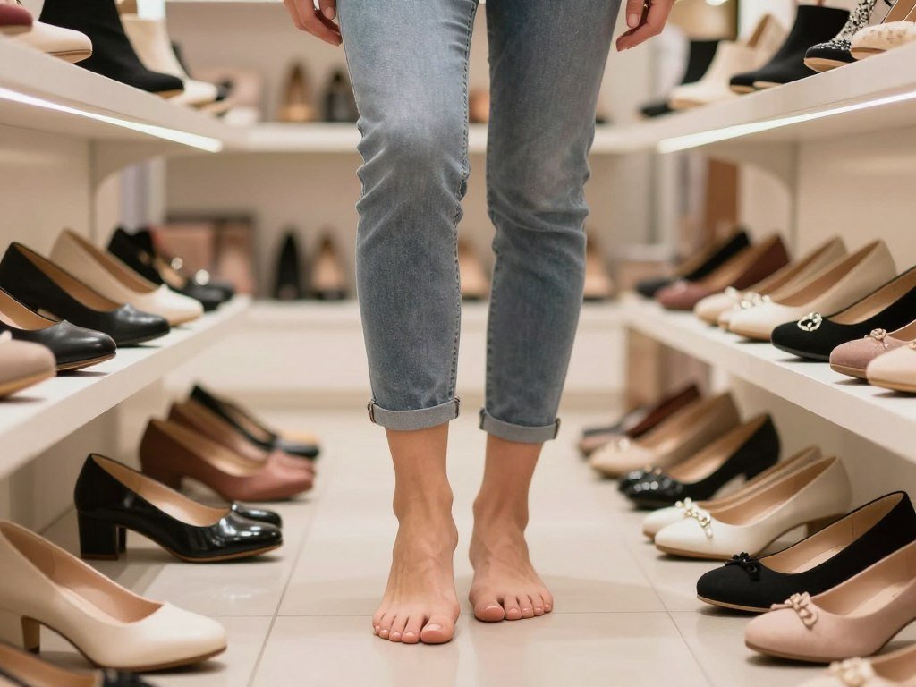 Standing fit check for wide toe box shoes and sensitive feet Standing fit check for wide toe box shoes and sensitive feet