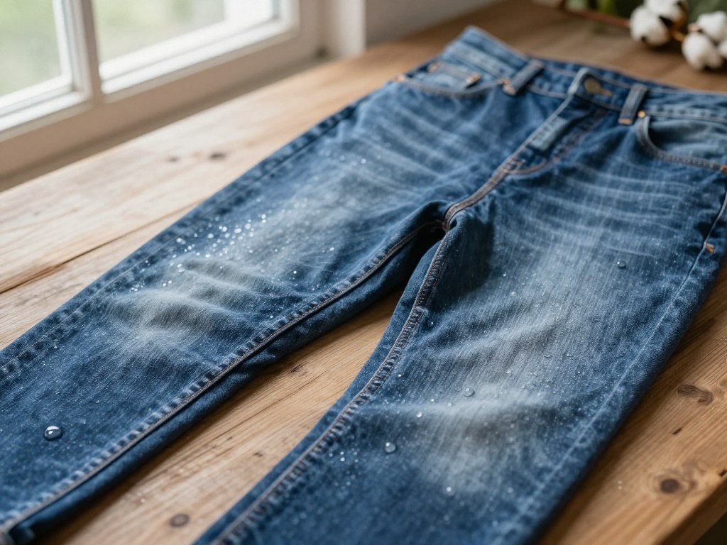 Stretch denim measured after a cold wash and low-heat dry Stretch denim measured after a cold wash and low-heat dry