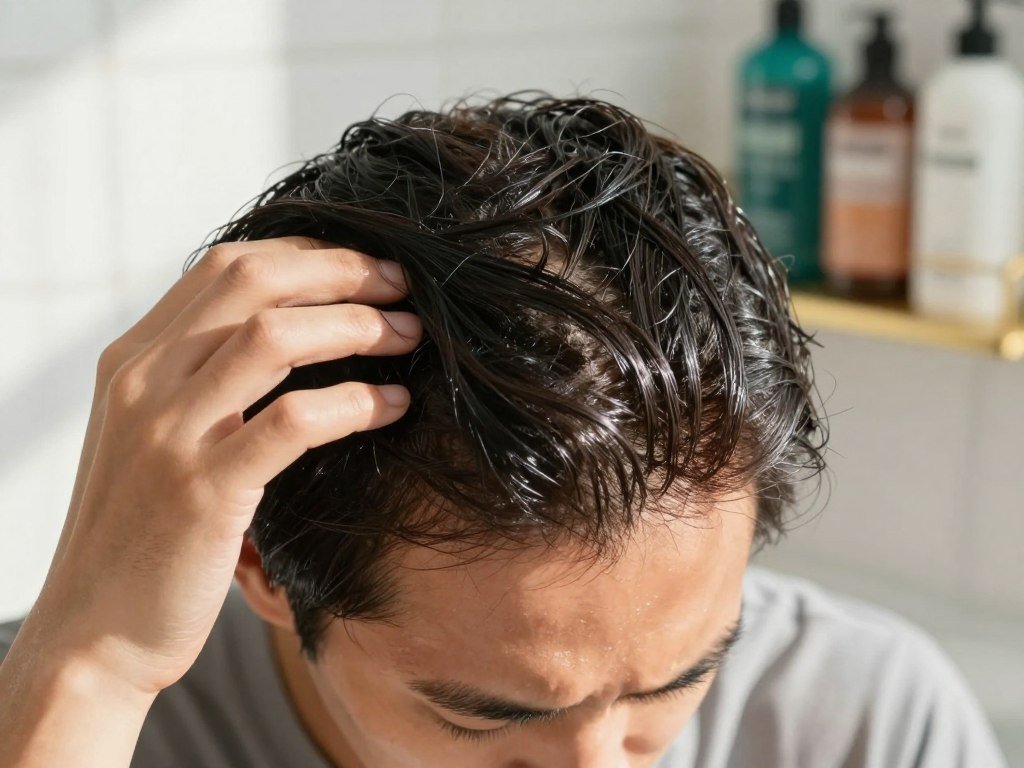 Sweaty scalp and heavy hair products can affect oily hair Sweaty scalp and heavy hair products can affect oily hair
