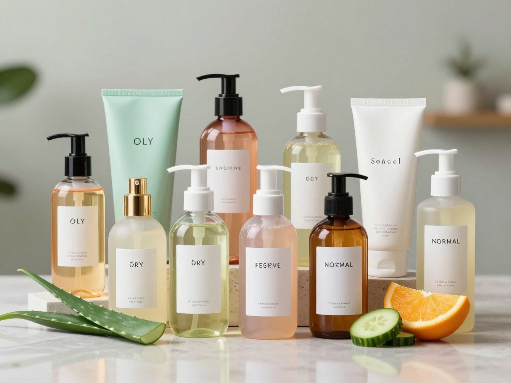 Ten face wash products grouped by skin type Ten face wash products grouped by skin type