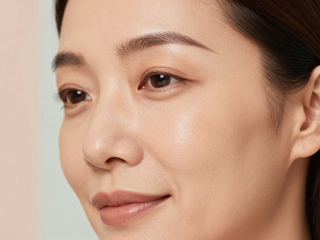 Thin liquid concealer applied only to a small under-eye area