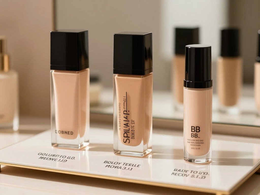 Three tinted complexion products compared by price and role
