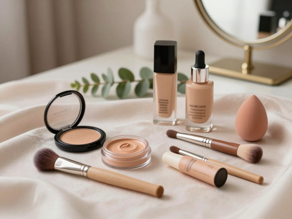 Tinted moisturizer and CC cream beside mature skin makeup
