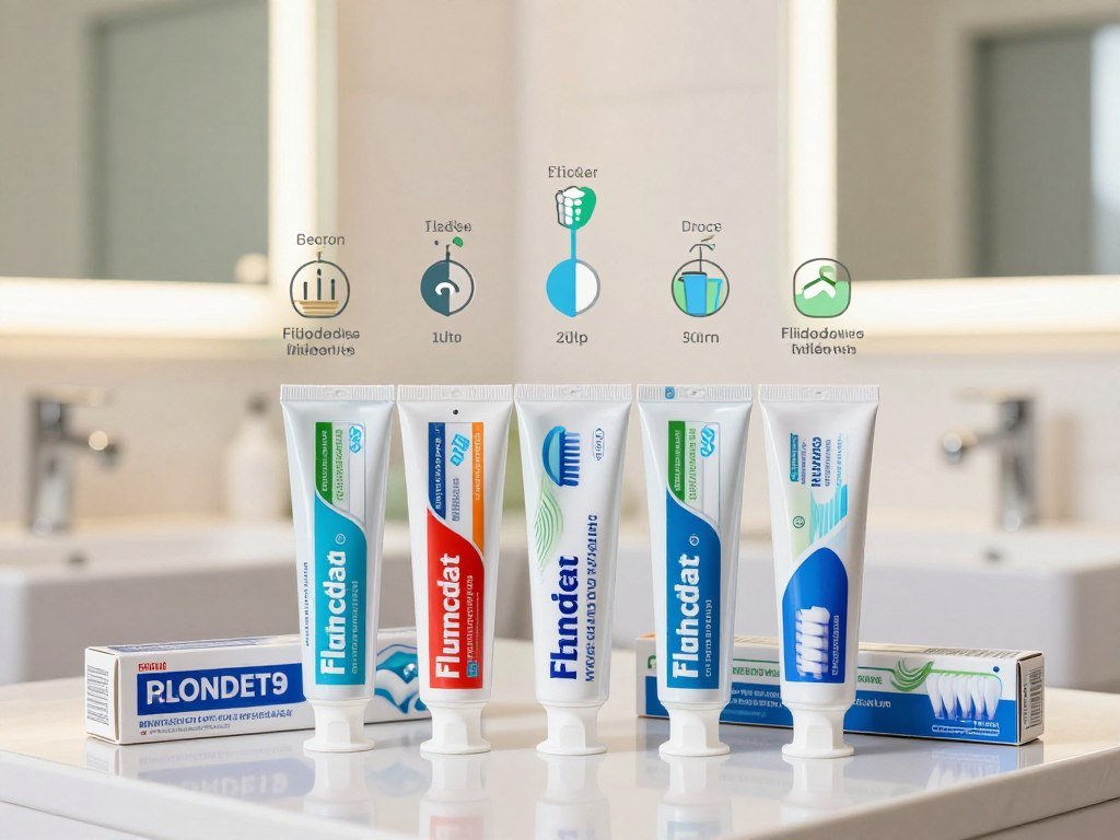 Toothpaste packages compared for fluoride and breath care