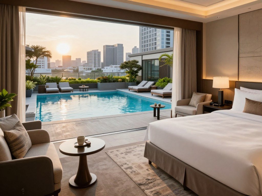 U.S. hotel rooms, a rooftop pool, and cottage stays U.S. hotel rooms, a rooftop pool, and cottage stays