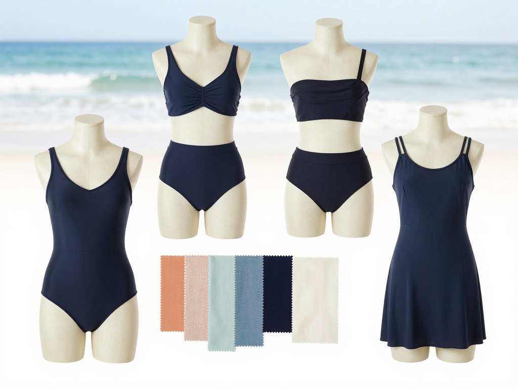 Universal Standard swimwear silhouettes with varied coverage