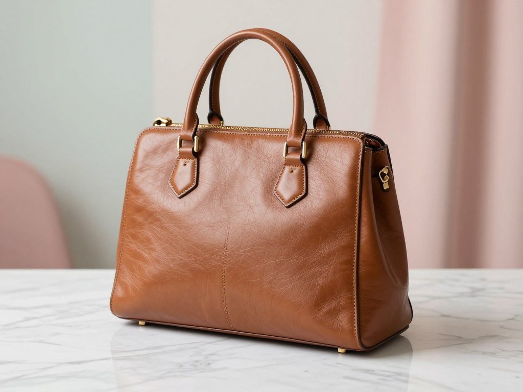 Vintage designer bag showing a recognizable silhouette and construction Vintage designer bag showing a recognizable silhouette and construction