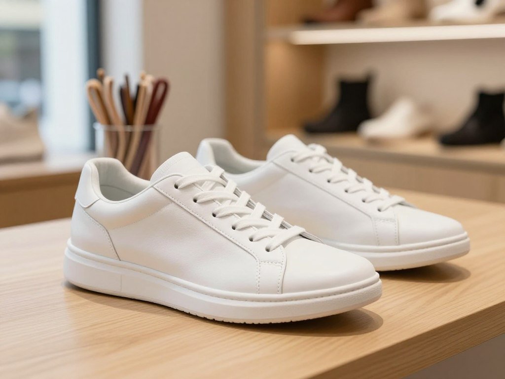 White sneakers with wide width choices and supportive footbeds