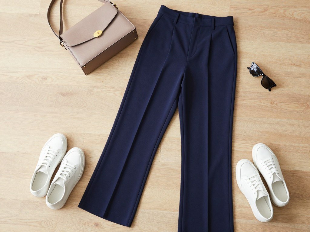 Wide-leg and straight ponte pants paired with everyday shoes Wide-leg and straight ponte pants paired with everyday shoes