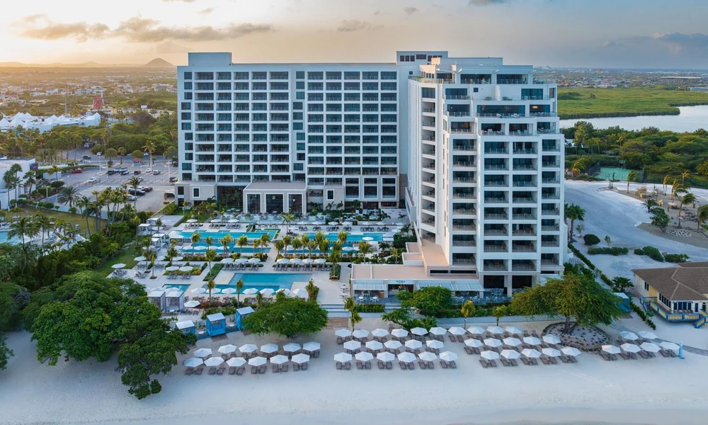 Modern luxury oceanfront resort on Palm Beach Aruba