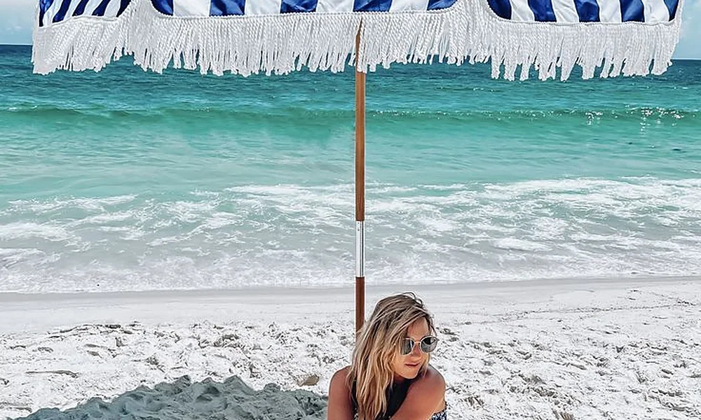 Premium beach umbrella with a durable frame