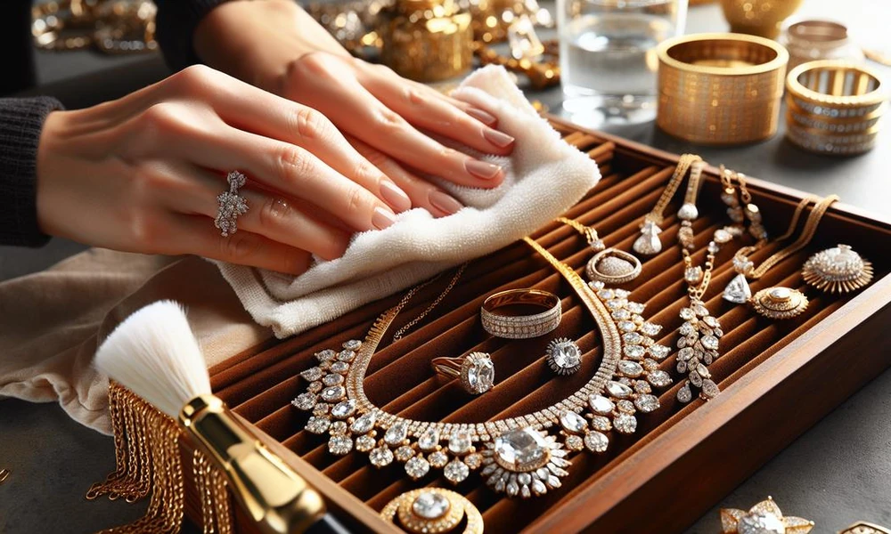 Luxury jewellery stored in a velvet-lined box