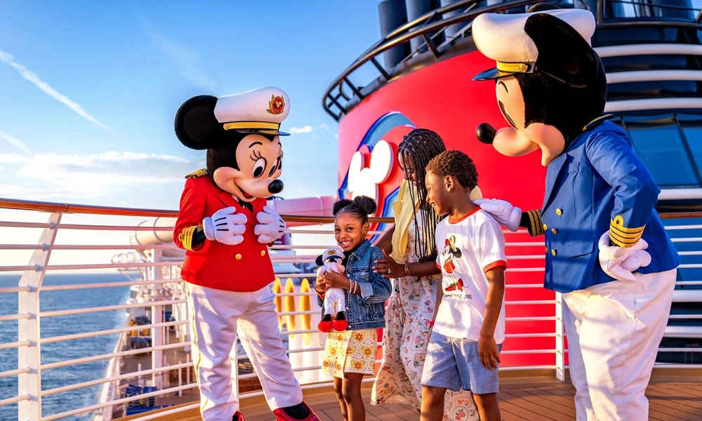 Parents and children enjoying a themed family cruise