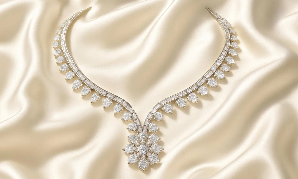 Diamond and gemstone statement necklaces