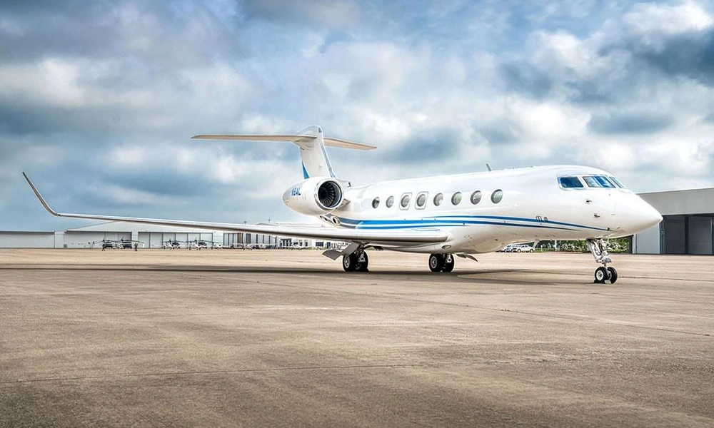 Gulfstream G650ER long-range private jet.