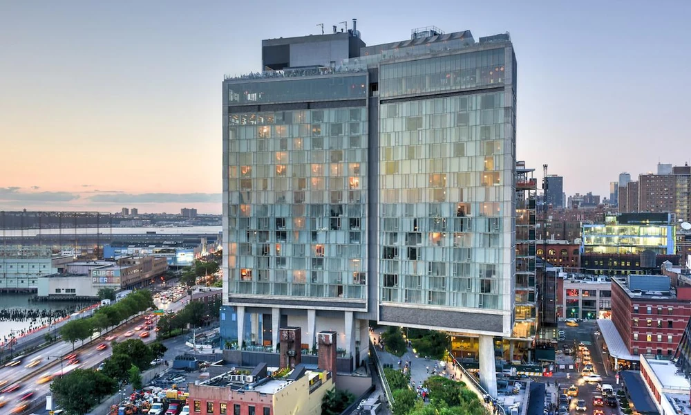 Contemporary hotel beside the High Line in Manhattan.