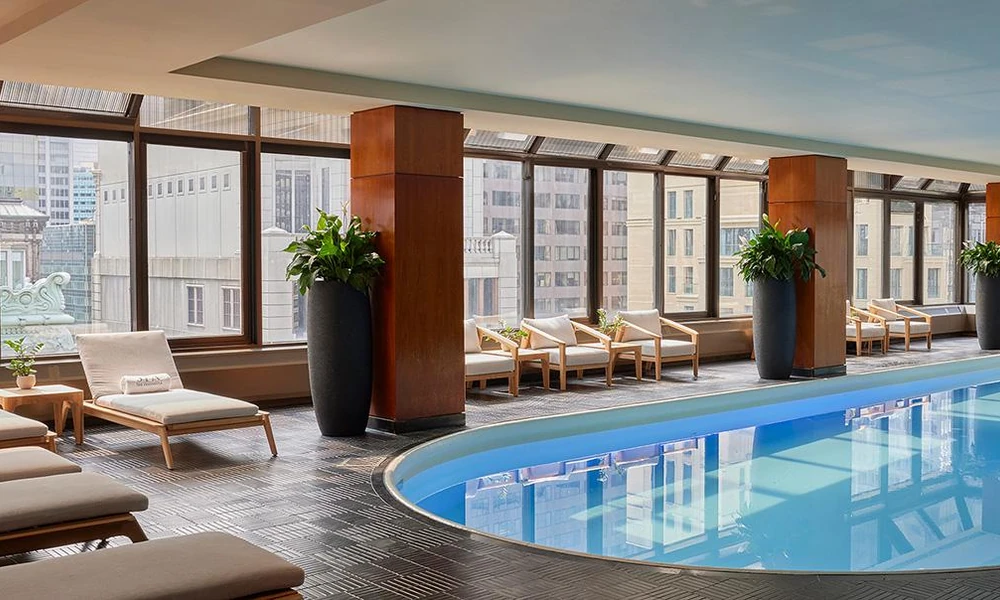 Elegant indoor swimming pool in a luxury hotel setting-best hotels in New York