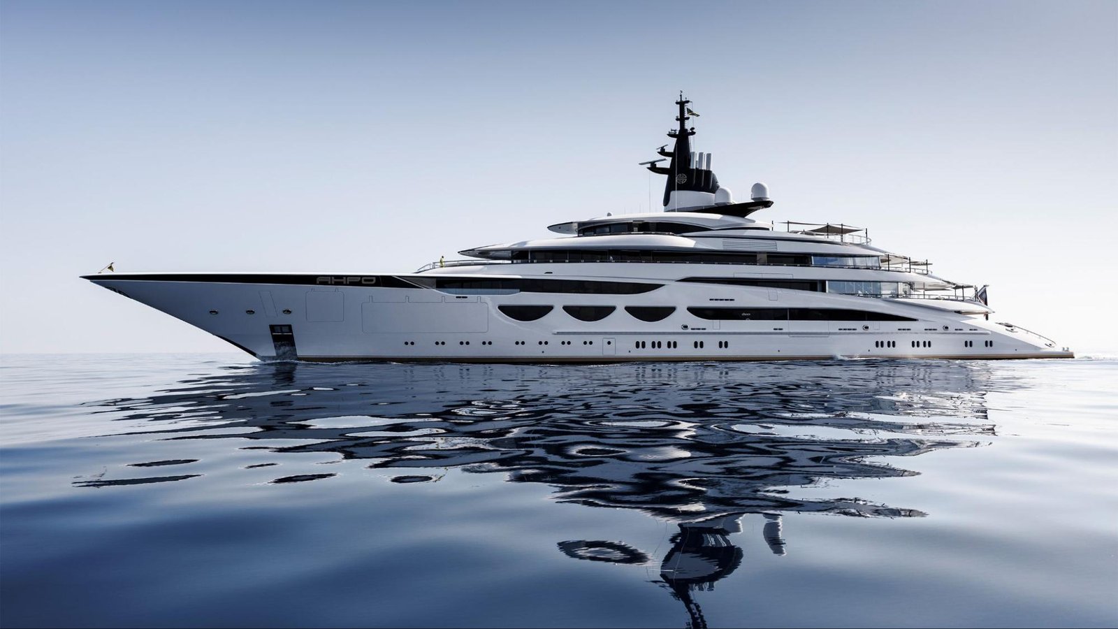 Sleek megayacht navigating through the ocean waves