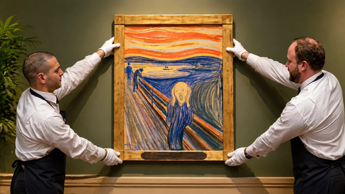 Most expensive paintings ever sold at auction, shown with The Scream by Edvard Munch