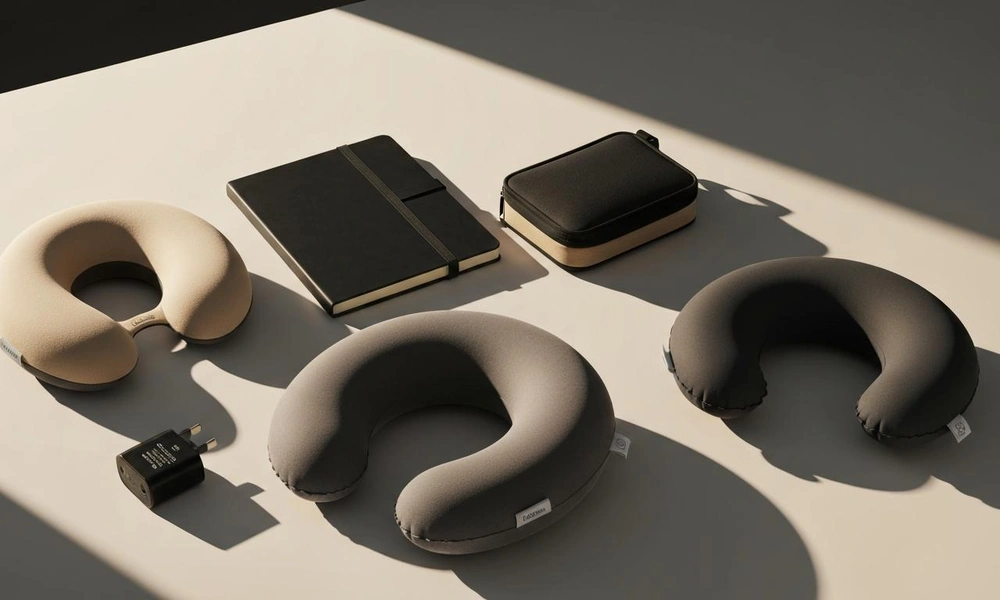 Five travel pillow styles for different comfort needs.